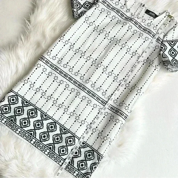 Lulu’s Graphic Price Black & White Shift Dress with Pockets - Picture 6 of 11
